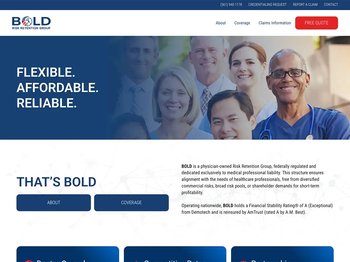 Bold Risk Retention rebranded website following the full rebuild and Microsoft 365 migration
