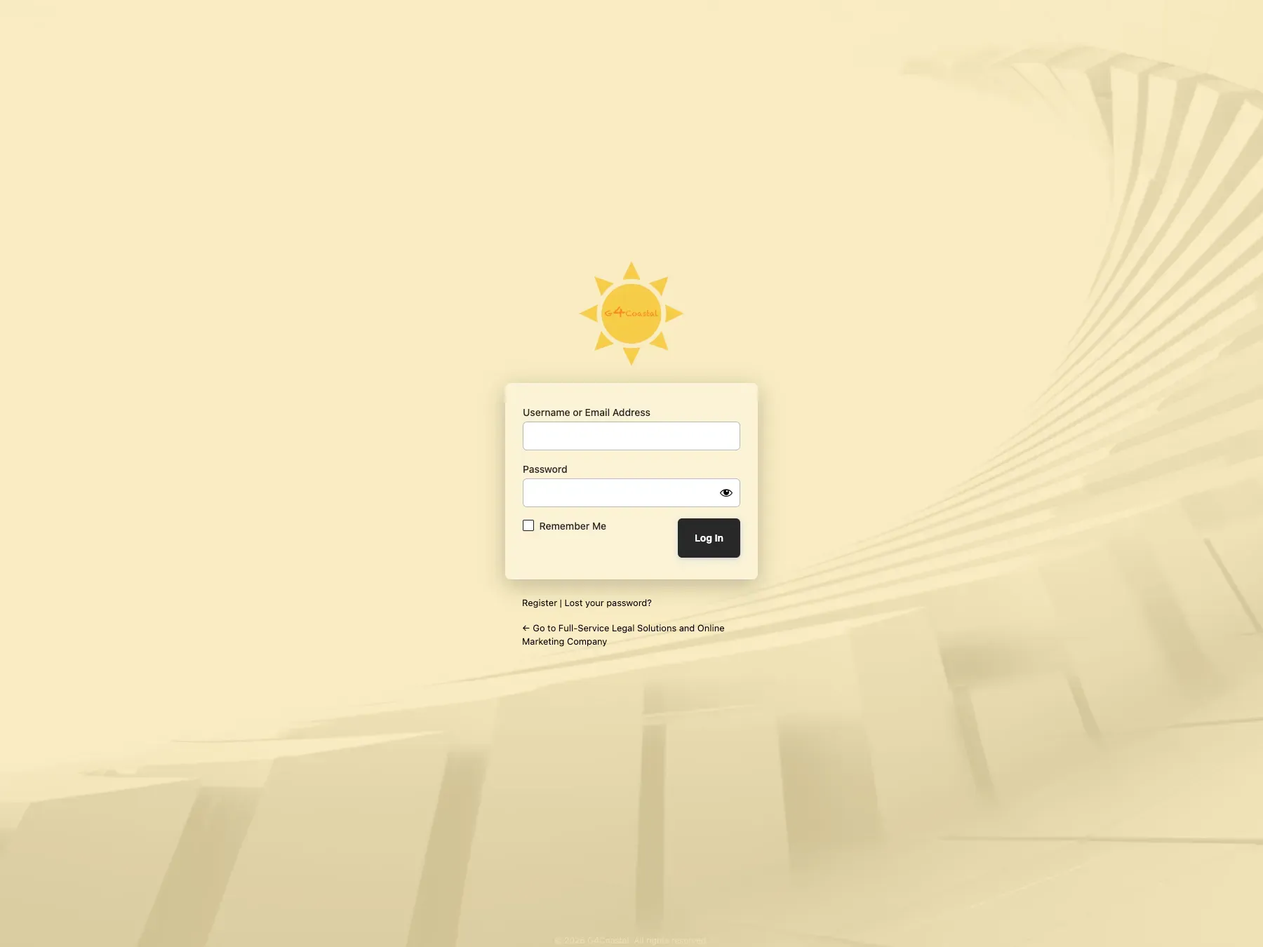 G4 Coastal branded login screen for the multi-tenant client portal