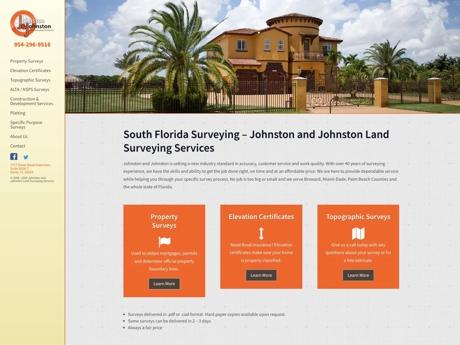 JJ Surveying (Johnston and Johnston Land Surveying) homepage
